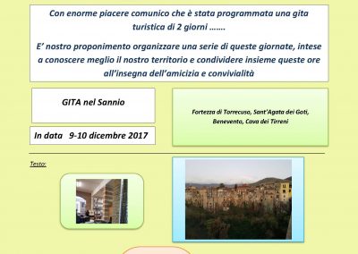 Gita nel SANNIO il 9-10 dicembre 2017